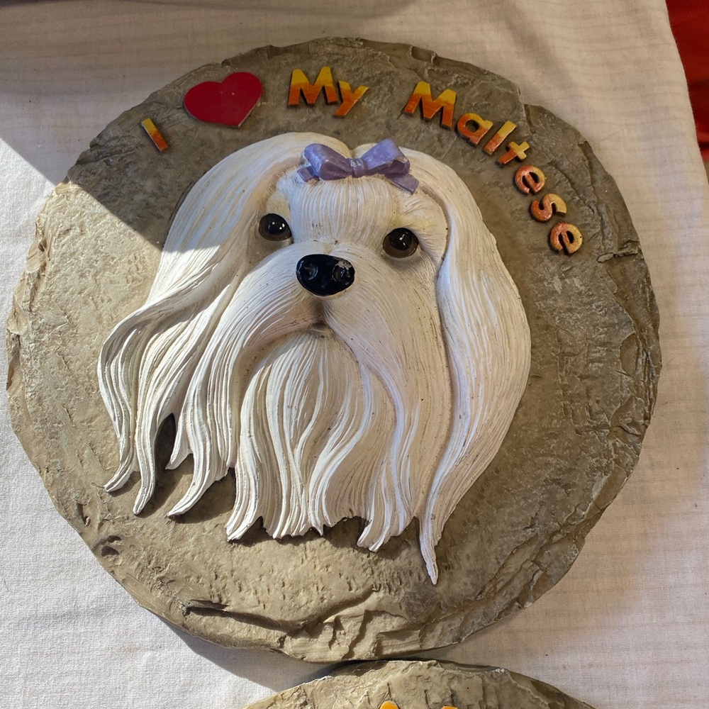 I Love My Maltese  Wall Plaque or Stepping Stone, New ￼￼￼